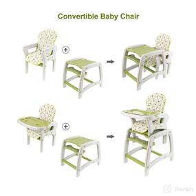 img 2 attached to 👶 Amatic Baby High Chair 3 in 1 - Highchair for Babies and Toddlers with Convertible Table Chair, Adjustable Seat Back, Removable Feeding Tray, 5-Point Safety Harness (Green)