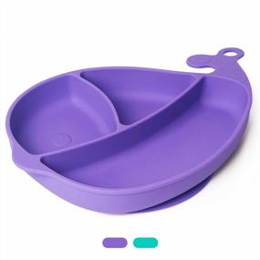 img 4 attached to Non-Slip Silicone Divided Plate For Babies And Toddlers - Termichy Suction Plates Ideal For Baby-Led Weaning, BPA Free And Safe For Microwave, Oven, And Dishwasher (Purple)