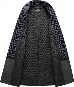 img 2 attached to Men'S Wool Blend Winter Coat With Detachable Scarf, Slim Fit Long Business Jacket