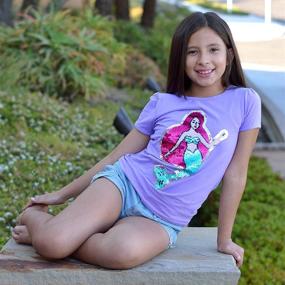 img 3 attached to Sparkling Mermaid Girls' Clothing 🧜 - Glitter Sequin T Shirt Leggings