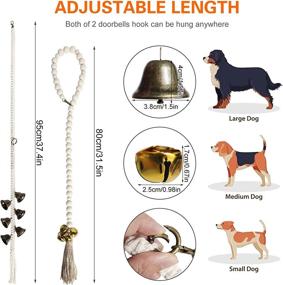 img 2 attached to 🔔 2 Pack of Adjustable Dog Door Bells for Potty Training - Handmade Cotton Rope with Wooden Beads - Easy Ringing for Dogs & Puppies - Durable Hanging Bell for Doorknob/Handle - Encourages Going Outside