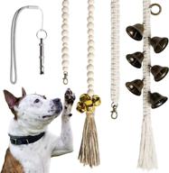 🔔 2 pack of adjustable dog door bells for potty training - handmade cotton rope with wooden beads - easy ringing for dogs & puppies - durable hanging bell for doorknob/handle - encourages going outside logo