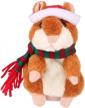 talking hamster repeats what you say: perfect toy gift for boys & girls age 3+ (brown christmas version) logo