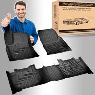 keyoog fit for 2016-2021 jeep grand cherokee/dodge durango, black tpe all-weather car floor mats - includes 1st and 2nd row, for vehicles with 2nd row bench seating only logo