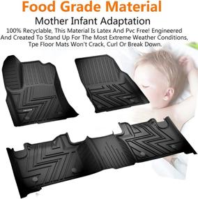 img 2 attached to KEYOOG Fit for 2016-2021 Jeep Grand Cherokee/Dodge Durango, Black TPE All-Weather Car Floor Mats - Includes 1st and 2nd Row, for Vehicles with 2nd Row Bench Seating Only