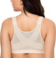revolutionize your comfort with delimira's full coverage posture bra - front closure and wire-free! logo