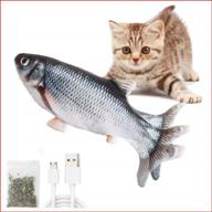 interactive floppy fish cat toy - realistic moving fish toy for cats with catnip - electric dancing wiggle kicker fish - funny flipping catfish toy (one pack, catfish) логотип