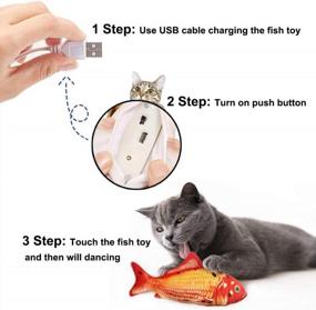 img 2 attached to Interactive Floppy Fish Cat Toy - Realistic Moving Fish Toy For Cats With Catnip - Electric Dancing Wiggle Kicker Fish - Funny Flipping Catfish Toy (One Pack, Catfish)
