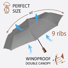 img 1 attached to Premium Windproof Travel Umbrella: Compact, Portable Folding Automatic & Strong Wind Resistant Double Canopy For Women & Men - Perfect For Backpack, Car Or Purse!