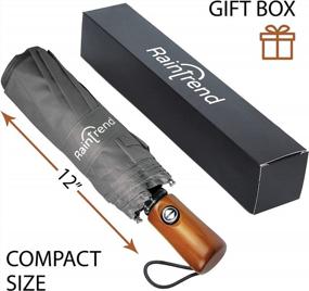 img 2 attached to Premium Windproof Travel Umbrella: Compact, Portable Folding Automatic & Strong Wind Resistant Double Canopy For Women & Men - Perfect For Backpack, Car Or Purse!