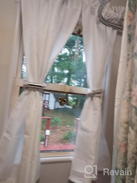 img 1 attached to Set Of 4 Beige Magnetic Curtain Tiebacks For Window Draperies - 20 Inch Decorative Holdbacks For Blackout And Sheer Window Treatments By CAWANFLY review by David Nelson