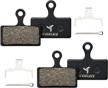 2 pairs brake pads for shimano xt, xtr, slx, deore & alfine - resin/semi-metallic/sintered metal logo