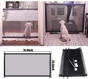 img 2 attached to 🐾 Magic Pet Gate: Mesh Dog Fence for Indoor Safety, Stair Enclosure & Rest Space - High Density 44x30