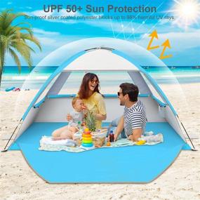img 2 attached to Portable Beach Tent Sun Shelter Canopy: Gorich Beach Tent For 3-7 People, With UPF 50+ UV Protection, Lightweight & Easy Setup Cabana Beach Shade Tent