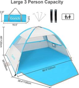 img 3 attached to Portable Beach Tent Sun Shelter Canopy: Gorich Beach Tent For 3-7 People, With UPF 50+ UV Protection, Lightweight & Easy Setup Cabana Beach Shade Tent