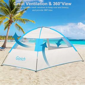 img 1 attached to Portable Beach Tent Sun Shelter Canopy: Gorich Beach Tent For 3-7 People, With UPF 50+ UV Protection, Lightweight & Easy Setup Cabana Beach Shade Tent
