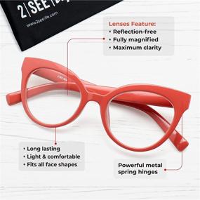 img 1 attached to 2SeeLife Women's Oversized Cat Eye Reading Glasses