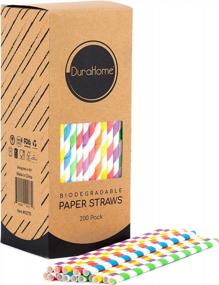 img 3 attached to DuraHome'S Biodegradable Paper Straws - Multi-Colored, BPA-Free, And Perfect For Parties And Everyday Use! (200-Pack)