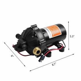 img 3 attached to High-Performance RV Water Pump: 5.3 GPM, 12V Diaphragm Pump With 70 PSI And 25 Ft. Coiled Hose For Boats, Caravans, RVs, Yachts - Ideal For Washdowns And Marine Use