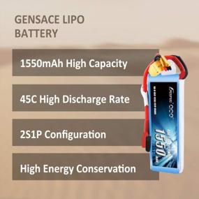 img 3 attached to High-Performance Gens Ace LiPo Battery Pack - 2S 7.4V, 1550MAh, 45C For RC Planes, FPV Cars, Boats, Trucks, Helis, And Airplanes, With Deans Plug