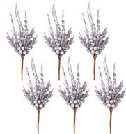 add sparkle to your christmas decor with valery madelyn's 6-piece silver glitter picks - perfect for your tree and vase! logo