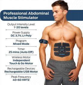 img 3 attached to FDA Cleared Rechargeable Wireless EMS Abs Stimulator Muscle Toner – The Ultimate Electronic Power Abs Trainer for Men, Women, Bodybuilders | Abdominal, Arm, and Leg Training