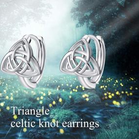 img 3 attached to 925 Sterling Silver Celtic Knot Huggie Hoop Earrings For Women And Teen Girls, WINNICACA Small Irish Good Luck Jewelry For Birthdays And Christmas Gifts