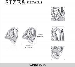 img 2 attached to 925 Sterling Silver Celtic Knot Huggie Hoop Earrings For Women And Teen Girls, WINNICACA Small Irish Good Luck Jewelry For Birthdays And Christmas Gifts