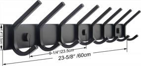 img 3 attached to Wall Mounted Coat Rack With 8 Hooks, Steel Double Hook Rail For Clothes, Entryway, Jackets - Black Metal Coat Hanger For Hanging Coats
