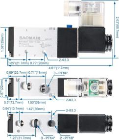 img 1 attached to Baomain 4V210-08 DC 12V Пневматический электромагнитный клапан управления подачей воздуха - с внутренним пилотированием, одиночное электрическое управление, 5-ходовой 2-позиционный PT1/4