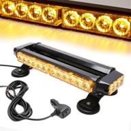 🚨 le-jx amber 30 leds safety strobe flashing light bar | double-sided | high intensity roof top plow flash traffic advisor | emergency hazard warning lighting mini beacon with magnetic base | yellow | 12-24v/30w логотип