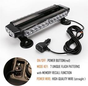 img 2 attached to 🚨 LE-JX Amber 30 LEDs Safety Strobe Flashing Light Bar | Double-Sided | High Intensity Roof Top Plow Flash Traffic Advisor | Emergency Hazard Warning Lighting Mini Beacon with Magnetic Base | Yellow | 12-24V/30W