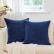navy blue anickal pillow covers: set of 2 decorative throw pillow covers for living room and farmhouse home décor logo