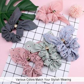 img 1 attached to 18 Pack Of Cute Chiffon Flower Hair Scrunchies - Jaciya Elastic Hair Ties Ropes For Women Ponytail Holders