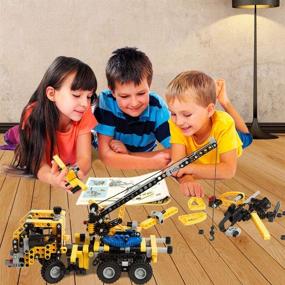 img 2 attached to STEM Engineering Construction Set For Kids Ages 6-13 - Crane Truck Building Blocks Educational Learning Kit Gifts For Boys & Girls