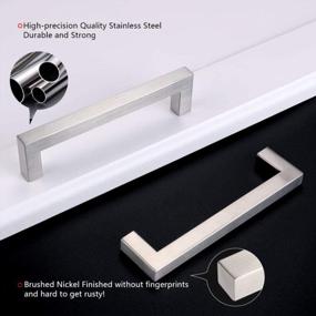 img 1 attached to 25 Pack 5 Inch Brushed Nickel Square Cabinet Pulls - Modern Stainless Steel Kitchen Drawer & Cupboard Handles By Homdiy