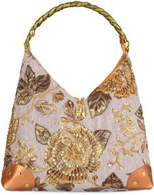 img 4 attached to Embroidery Embroidered Handbag Shoulder Vintage Bag Women's Handbags & Wallets : Shoulder Bags