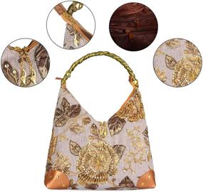 img 1 attached to Embroidery Embroidered Handbag Shoulder Vintage Bag Women's Handbags & Wallets : Shoulder Bags