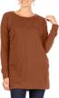 stay cozy with women's long sleeve tunic tops: perfect for fall and winter with casual pullover, crew neck and loose fit for daily wear logo