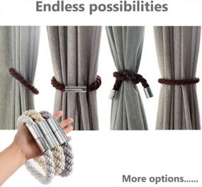 img 2 attached to Stylish Brown Magnetic Curtain Tiebacks - Set Of 2, Decorative Window Drapery Holdbacks For Blackout And Sheer Window Treatments, Durable Weave Tie Back Holders