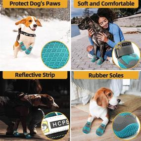 img 3 attached to 🐾 Hcpet 2PCS Dog Boots for Hot Pavement - Breathable Dog Shoes for Medium Large Dogs, Anti-Slip Puppy Booties with Reflective Straps - Paw Protector for Better SEO