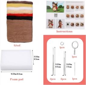 img 3 attached to JUPEAN Owl Needle Felting Kit - Complete Starter Set With Wool Roving, Felting Needles, Foam Mat And Supplies For DIY Projects And Animal Doll Making