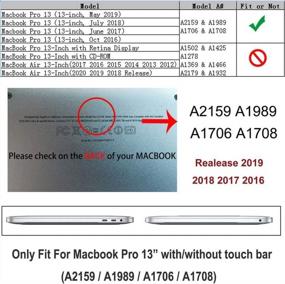 img 3 attached to Чехол RUBAN совместим с MacBook Pro 13 дюймов 2019 2018 2017 2016 выпуска A2159 A1989 A1706 A1708 с сенсорной панелью и сенсорным идентификатором или без них, пластиковый жесткий чехол - Blossom