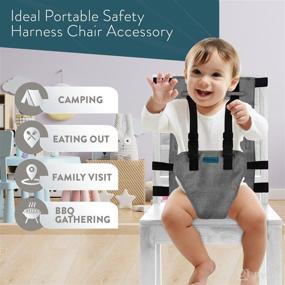img 3 attached to 👶 Vevoza Baby Portable High Chair Booster Seat with Carry Bag - Cloth Harness Toddler Chair Seat with Adjustable Straps - Machine Washable Travel Seat Accessory for Feeding/Eating on Any Chair
