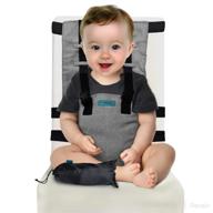 👶 vevoza baby portable high chair booster seat with carry bag - cloth harness toddler chair seat with adjustable straps - machine washable travel seat accessory for feeding/eating on any chair logo