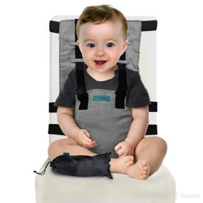 img 4 attached to 👶 Vevoza Baby Portable High Chair Booster Seat with Carry Bag - Cloth Harness Toddler Chair Seat with Adjustable Straps - Machine Washable Travel Seat Accessory for Feeding/Eating on Any Chair