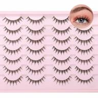 14 pairs natural wispy false eyelashes spiky lashes clear band newcally manga anime cosplay asian japanese korean fake eye lash logo