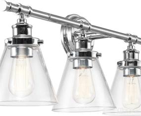 img 3 attached to 💡 Globe Electric Parker 4-Light Vanity Light - Chrome Finish with Clear Glass Shades - Product Code 51446