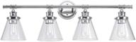 💡 globe electric parker 4-light vanity light - chrome finish with clear glass shades - product code 51446 логотип