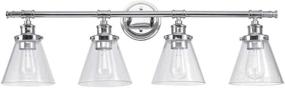 img 4 attached to 💡 Globe Electric Parker 4-Light Vanity Light - Chrome Finish with Clear Glass Shades - Product Code 51446